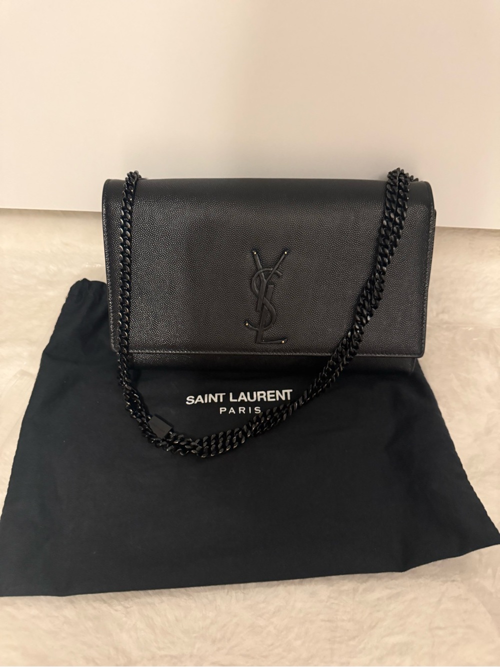 Saint Laurent medium Kate Black Leather Chain Shoulder Bag